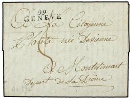 SUIZA. 1799 (An 7). GINEBRA A FRANCIA. Marca 99/GENEVE. MAGNÍFICA. - Autres & Non Classés