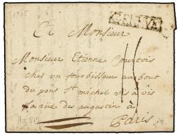 SUIZA. 1765 (21 Abril). GINEBRA A PARÍS. Marca GENEVA. - Autres & Non Classés