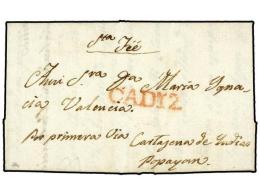 COLOMBIA. (1800 CA.). CADIZ A POPAYAN. Carta Completa Con Texto Pero Sin Fecha. Marca Lineal CADIZ. Muy... - Other & Unclassified