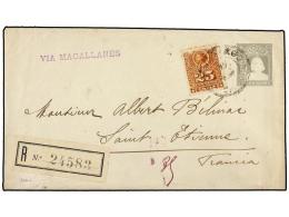CHILE. Sc.32. (1905 CA.). SANTIAGO A FRANCIA. Entero Postal De 5 Ctvos. Gris Con Fanqueo Adicional De 25... - Other & Unclassified