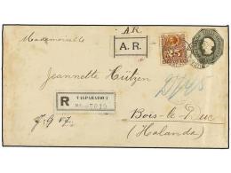 CHILE. Sc.32. 1896. VALPARAÍSO A HOLANDA. Entero Postal De 20 Cts. Verde Con Franqueo Adicional De... - Autres & Non Classés