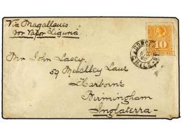 CHILE. Sc.29. 1892. CONCEPCIÓN A INGLATERRA. 10 Cts. Naranja, Vía Magallanes, Al Dorso... - Autres & Non Classés