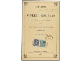 CHILE. Sc.25, 28. 1887. INFORME PASADO AL SUPREMO GOBIERNO. Frontal Circulado Con Sellos De 1 Ctvo.... - Autres & Non Classés