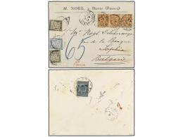 BULGARIA. 1911. Incoming Mail From France Bearing Type Blanc 4 Cents Brown (3) (Yvert 110) Tied By... - Autres & Non Classés