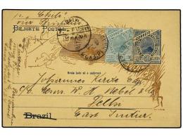 BRASIL. Sc.168. 1904. PERNAMBUCO A DELHI (India). Entero Postal De 50 Reis Con Franqueo Adicional De 50... - Other & Unclassified