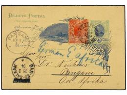 BRASIL. 1904. RIO DE JANEIRO A PANGANI (África Alemana). Entero Postal Doble 40 + 40 Reis Con... - Other & Unclassified