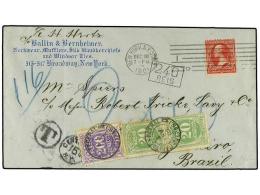 BRASIL. 1901. Incoming Mail From The United States To Brazil Bearing 2 C. Red (Scott 267) Tied By NEW... - Otros & Sin Clasificación