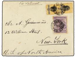 BRASIL. Sc.132, 149 (2). 1898. RÍO DE JANEIRO A NEW YORK. 200 Reis Amarillo Y Negro (Dent. 11 1/2) Y... - Otros & Sin Clasificación