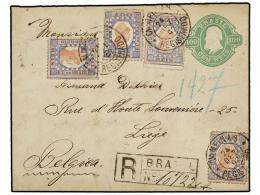 BRASIL. Sc.109 (4). 1897. CAMPINAS A BÉLGICA. Entero Postal De 100 Reis Verde Con Franqueo Adicional... - Otros & Sin Clasificación