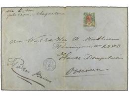 BRASIL. Sc.122. 1896. RÍO DE JANEIRO A HOLANDA. 1.000 Reis Verde Lila. Fechador Octogonal... - Otros & Sin Clasificación