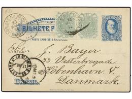 BRASIL. Sc.99 (2). 1894. STA. CATHARINA A DINAMARCA. Entero Postal De 40 Reis Con Franqueo Adicional De... - Otros & Sin Clasificación