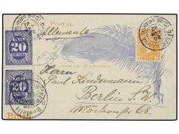 BRASIL. 1892. BAHÍA A ALEMANIA. Entero Postal De 40 Reis Naranja Con Franqueo Adicional De Dos Sellos... - Autres & Non Classés