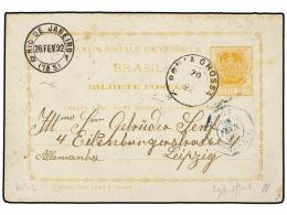 BRASIL. 1892. PONTA GROSSA A ALEMANIA. 80 + 80 Reis Amarillo, Entero Postal Doble Circulado Sólo A La... - Other & Unclassified