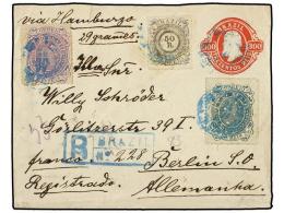 BRASIL. 1893. BRASIL A ALEMANIA. Entero Postal De 300 Reis Rojo Con Franqueo Adicional De 5 Reis... - Sonstige & Ohne Zuordnung