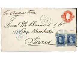 BRASIL. Sc.70(2). 1881. CEARA A PARIS. Sobre Entero Postal De 300 Reis Rojo Con Franqueo Adicional De 50... - Autres & Non Classés