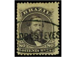 ° BRASIL. Sc.57. 1866. 80 Reis Lila. Mat. Ovalado EST. DO ESTEVES (Meyer 1297). - Otros & Sin Clasificación