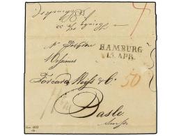 BRASIL. 1833 (Jan 16). Cover From RIO DE JANEIRO Endorsed ´per Polygon´ Sent Unpaid To BASEL... - Other & Unclassified