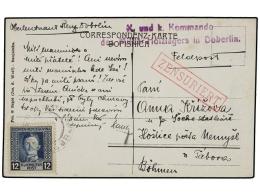 BOSNIA-HERZEGOVINA. Mi.128A. 1917. Postcard Franked By 12 H. Blue With X. UND K. KOMMANDO DES... - Autres & Non Classés