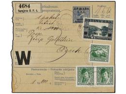 BOSNIA-HERZEGOVINA. Mi.88 (3). 1919. PARCEL RECEIPT. SARAJEVO To OSIEK. 10 H. Blue Uprated By 90 H.... - Other & Unclassified