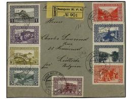 BOSNIA-HERZEGOVINA. Mi.29A/34A, 36A, 38A, 40A, 41A. 1907. SARAJEVO To BELGIUM. Very Nice Franking, Arrival On Back.... - Autres & Non Classés