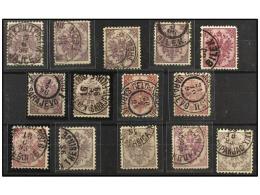 ° BOSNIA-HERZEGOVINA. Fe.9 I (14). 1879. 25 Kr. Violet. Lot Of 14 Stamps With Diverse Perf. And Very... - Otros & Sin Clasificación