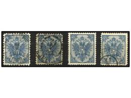 */° BOSNIA-HERZEGOVINA. Fe.6 II. 1880. 10 Kr. Blue CROSS VARIETY. Perf. 10 1/2 And 11 1/2, Used... - Otros & Sin Clasificación