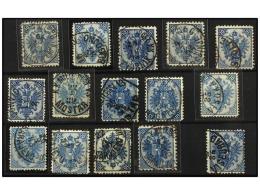 ° BOSNIA-HERZEGOVINA. Fe.6 I (27). 1879. 10 Kr. Blue. Lot Of 27 Stamps With Diverse Perf. And Very Fine... - Altri & Non Classificati