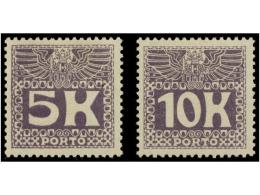 * AUSTRIA. Mi.T-45/46. 1911. Postage Due. Complete Set, Hinged. Michel.400€. - Andere & Zonder Classificatie