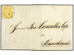 AUSTRIA. 1868 (July 20). Printed Matter Entire Letter To Steinschonau Franked By 1867 2 Kr. Yellow Tied By... - Andere & Zonder Classificatie