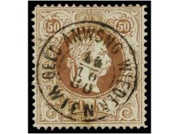 ° AUSTRIA. Mi.41IIE. 1867. 50 Kr. Brown, Dent. 13. VERY FINE. Michel.320€. - Otros & Sin Clasificación