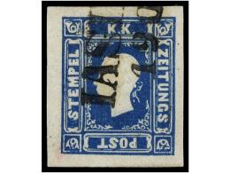 ° AUSTRIA. Mi.16. 1858. 1,05 Kr. Blue, Large Margins. VERY FINE. Michel.700€. - Autres & Non Classés