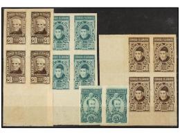 (*) ARGENTINA. 1891. ENSAYOS SIN DENTAR. 5 Pesos Verde Pareja, 20 Pesos Castaño, B-4, 50... - Otros & Sin Clasificación