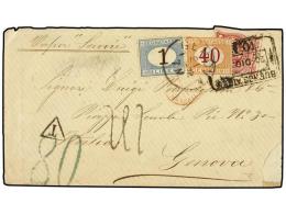 ARGENTINA. 1878. BUENOS AIRES A GENOVA. 8 Ctos. Castaño Rojo, Circulada Por Buque Francés... - Other & Unclassified