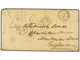 ARGENTINA. 1863 (May 14). Stampless Cover From BUENOS AIRES To ENGLAND Struck With Fine Octagonal French Paquebot... - Other & Unclassified