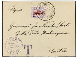 ALBANIA. Mi.P3. 1915. SHKODRA. OBOT To SCUTARI. Taxed On Arrival With 50 Q. Lilac With... - Altri & Non Classificati