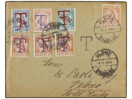 ALBANIA. Mi.29 + P1 (3), P2, P3, P4. 1914. VLONE Envelope Franked With 2 Q. Stamp And Postage Due... - Other & Unclassified