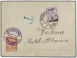 ALBANIA. Mi.P 9. 1914. DURRES A VALONA. 2 Q., Tasada A Llegada Con Sello 2 Gr. S. 50 Q. - Other & Unclassified