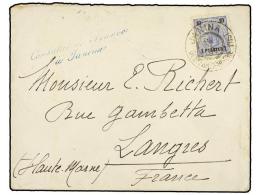 ALBANIA. 1897. JANINA A FRANCIA. Sobre Circulado Con Sello De 1 Kr. Azul De Levante Austriaco, Mat.... - Autres & Non Classés