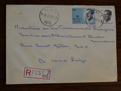 A Partir De Post 7 En F.B.A Le 10/03/92 Vers La Belgique En Recommandé - Cartas & Documentos