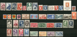 FRANCE - ANNEE COMPLETE 1949 - YT 823 à 862 - 42 TIMBRES OBLITERES - 1940-1949