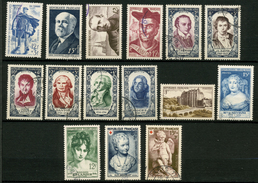 FRANCE - ANNEE COMPLETE 1950 - YT 863 à 877 - 15 TIMBRES OBLITERES - 1950-1959