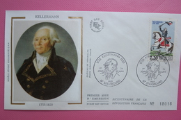 1989 FDC  Soie Bicentenaire De La Révolution Française KELLERMANN - Révolution Française