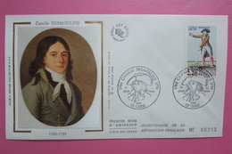 1989 FDC  Soie Bicentenaire De La Révolution Française DESMOULINS - Révolution Française