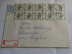 10X M3 (2,25Fr Vert-gris)sur Lettre à Partir De Antwerpen 5 Le 04/09/74 En Recommandé. - Other & Unclassified