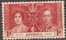 Antigua 1937 SG 95 1d Coronation Mounted Mint - 1858-1960 Colonia Británica