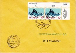 CACHET "SCHWEIZ.ZOLLAMT ZURICH-FLUGHAFEN - 1966 - SUR LETTRE CACHET ZURICH FLUGHAFEN - LOGO MINERVA WATCH CO - Postmark Collection