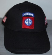 Casquette Noire AIRBORNE 82 Nd ALL AMERICAN Paratrooper JEEP CAP US VO - Hoeden