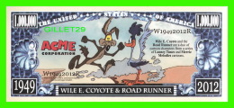 BILLETS - ONE MILLION DOLLARS, THE UNITED STATES OF AMERICA - WILE E. COYOTTE & ROAD RUNNER - LOONEY TUNES, BEEP BEEP - - Otros & Sin Clasificación