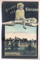 ALTE POSTKARTE GRUSS AUS VIERSEN PARTIE IN DEN STÄDTISCHEN ANLAGEN Mädchen Girl Fille Postcard Ansichtskarte Cpa AK - Viersen