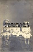 Cpp Portrait Fillettes De Alphonsine Et Anatole  ( Voir Texte )  PARIS 75 LE BLANC 36 LA SOUTERRAINE 23 ? Tours 37 ? - Genealogy